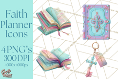 Christian Clipart PNG, Faith Icons for Devotional Art Product Image 1