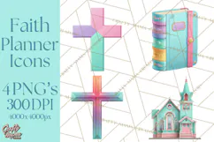Christian Clipart PNG, Faith Icons for Devotional Art Product Image 1