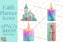 Christian Clipart PNG, Faith Icons for Devotional Art Product Image 1