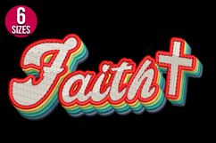 Faith Retro Machine Embroidery Design - 6 sizes Product Image 2