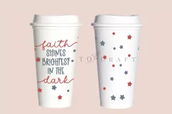 Faith Shines bible verse starbucks 16oz hot cup tumbler wrap svg presized template for tumbler grande suitable for cricut and silhouette
