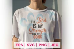 THE Lord IS MY Strength AND MY SONG Faith Quote Stickers Product Image 2