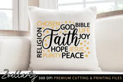 Faith Word Cloud SVG Jesus Bible Chosen Christian Subway Art Product Image 2