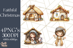 Nativity Scene PNG Clipart, Christian Christmas Art Product Image 1