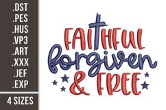 Faithful, Forgiven & Free | Embroidery Design Product Image 1
