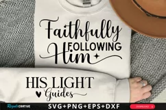 Faithfully Following Him Sleeve SVG, Christian SVG Design Product Image 1