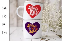 Retro Valentine Heart SVG - Faith Hope Love Cut File Product Image 1