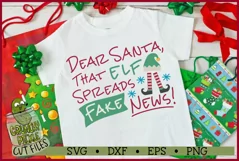 Christmas Elf Fake News SVG Cut File Product Image 1