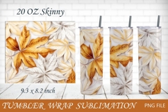 Fall sublimation, 20 oz tumbler wrap, Autumn png Product Image 2