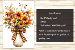 Autumn Floral Garden Flag, Fall Season Flowers in Vase, d1 Product Image 2