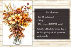 Autumn Floral Garden Flag, Fall Season Flowers in Vase, d2 Product Image 2