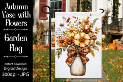 Autumn Floral Garden Flag, Fall Season Flowers in Vase, d3 Product Image 1