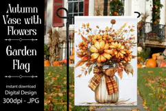 Autumn Floral Garden Flag, Fall Season Flowers in Vase, d4 Product Image 1