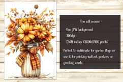 Autumn Floral Garden Flag, Fall Season Flowers in Vase, d4 Product Image 2