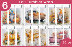 Fall sublimation, 20 oz tumbler wrap, Autumn png Product Image 1