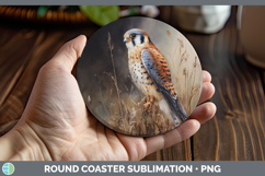 GorgeousFalcon Sunset Round Coaster design.