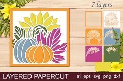 3d Layered fall gnome, Pumpkin bookmark Shadow box Laser cut Product Image 2