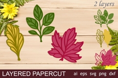 3d Layered pumpkin svg, Fall leaves laser cut, Bookmark svg Product Image 3
