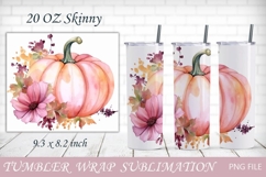 Fall 20 oz tumbler wrap, Autumn png sublimation, Fall leaves Product Image 3