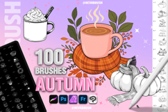 Fall Autumn Procreate Stamp Brushes Cozy Pumpkin Product Image 1
