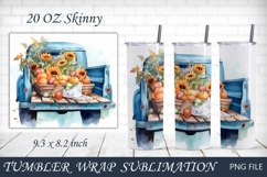 Fall 20 oz tumbler wrap Autumn png sublimation Product Image 4