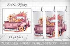 Fall sublimation, 20 oz tumbler wrap, Autumn png Product Image 7