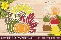 3d Layered Fall decor, Pumpkin bookmark, Laser cut Autumn Product Image 3