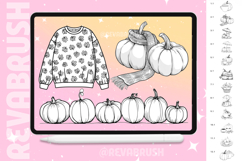 Fall Autumn Procreate Stamp Brushes Cozy Pumpkin Product Image 2