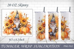 Fall 20 oz tumbler wrap, Autumn png sublimation, Fall leaves Product Image 4