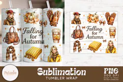 trendy fall sublimation tumble wrap png designs being used as popular 20oz skinny tumblers print