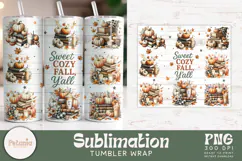 trendy fall sublimation tumble wrap png designs being used as popular 20oz skinny tumblers print