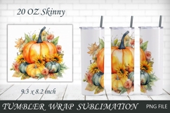 Fall sublimation, 20 oz tumbler wrap, Autumn png Product Image 4