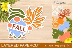 3d Layered Fall decor, Pumpkin bookmark, Laser cut Autumn Product Image 2