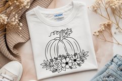 Fall Svg Pumpkin With Flower Svg Autumn Pumpkin Svg Product Image 5
