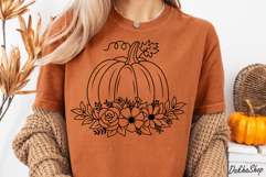 Fall Svg Pumpkin With Flower Svg Autumn Pumpkin Svg Product Image 6