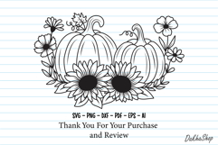 Fall Svg, Pumpkin With Flower Svg, Thanksgiving Svg. Product Image 10