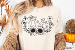 Fall Svg, Pumpkin With Flower Svg, Thanksgiving Svg. Product Image 3