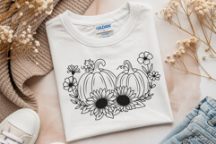 Fall Svg, Pumpkin With Flower Svg, Thanksgiving Svg. Product Image 5