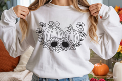 Fall Svg, Pumpkin With Flower Svg, Thanksgiving Svg. Product Image 4