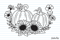 Fall Svg, Pumpkin With Flower Svg, Thanksgiving Svg. Product Image 2