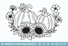 Fall Svg, Pumpkin With Flower Svg, Thanksgiving Svg. Product Image 1