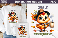 Cozy Up Chicken PNG | Sweater Weather Sublimation Product Image 1