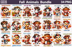 Fall Animals Coffee Bundle | Autumn Quotes Clipart Product Image 1