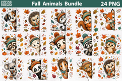 Cute Fall Animals Clipart | Autumn Sublimation Product Image 2