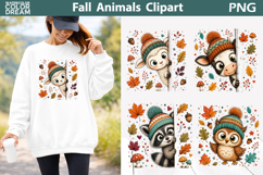 Fall Animals Clipart PNG | Autumn Peeking Animals Product Image 1