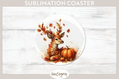 Fall Antelope Animal v1 Round Coaster Sublimation Product Image 1