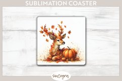 Fall Antelope Animal v1 Square Coaster Sublimation Product Image 1