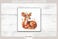 Fall Antelope Animal v2 Square Coaster Sublimation Product Image 1