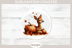 Fall Antelope Animal v3 Round Coaster Sublimation Product Image 1