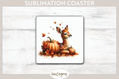 Fall Antelope Animal v3 Square Coaster Sublimation Product Image 1
